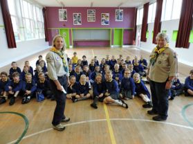 Scouts in Portstewart visit P4 and 5 children.